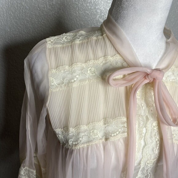 Miss Elaine‎ Vintage Peignoir Nightgown Robe Set Sz Small Union Label 1960s - Picture 11 of 12